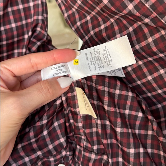 Madewell MWL Cropped Spices Raisin Burgundy Puffer Vest in Plaid, L - Picture 13 of 15